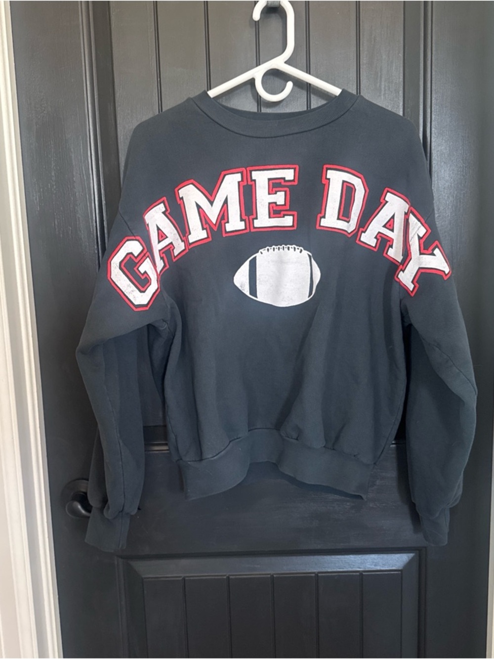 Daydreamer Black Sweatshirt with Red-Outlined GAME DAY Letters